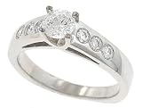Round Flush Set Diamond Engagement Ring .20cttw (cz ct
