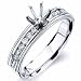 14K White Gold Diamond Engagement Ring, Semi-Mount Setting