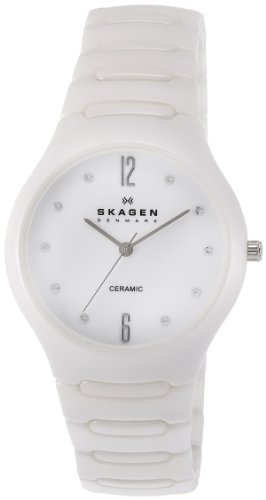 Skagen Women's SK817SSXC Ceramic White Dial Watch
