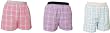 FALSE FLY - 3 Pack Lot Assorted Pastel Pink,Blue,Lavender Unisex Tartan Check Cotton Flannel Plaid boxers boxer shorts exposed waist false fly