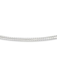 14k White Gold 16in 4mm Domed Omega Necklace. Metal Wt- 22.46g