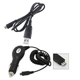 mobile palace- Black usb data cable and car charger for Nokia lumia 610