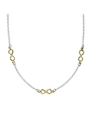 Ze Sterling Silver Yellow Gold Infinity Necklace