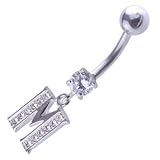 Bauchnabel-Piercing Schmuck Stecker 925er Silber Buchstabe | M