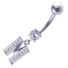 Bauchnabel-Piercing Schmuck Stecker 925er Silber Buchstabe | M