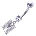 Bauchnabel-Piercing Schmuck Stecker 925er Silber Buchstabe | M