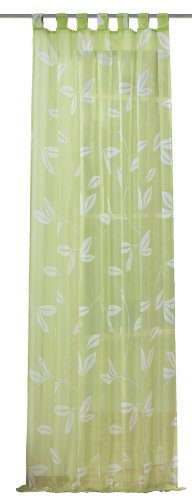 Home fashion 48774-868 Schlaufenschal Voile bedruckt, gr&uuml;n / 245 x 140 cm Preisvergleich