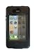 Iphone 4 Case Black Black Accents Retractable Screen Protector Soft Elastomer by SharkEye Cases