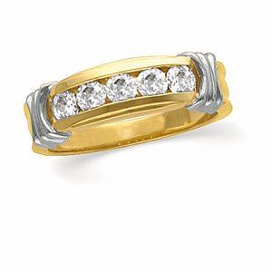 14K Two-Tone Gold Diamond Anniversary/Wedding Band – 0.50 Ct.