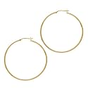18kt Gold over Sterling Silver 50mm Click Top Classic Hoop Earring w 20mm Round Tubing