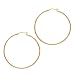 18kt Gold over Sterling Silver 50mm Click Top Classic Hoop Earring w 20mm Round Tubing