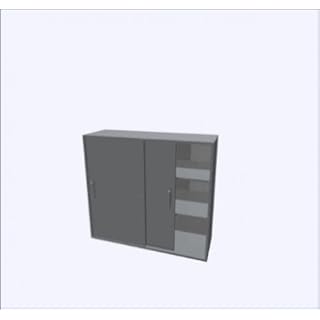 Hammerbacher Schiebetürenschrank 3OH grau/grau