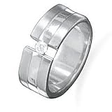Titanium Men's Ring With Center Cz