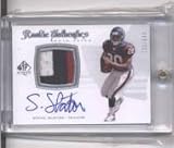 2008 SP Authentic #286 Steve Slaton JSY AU RC - Houston Texans (RC - Rookie Card - Piece of Authentic Jersey - Autographed - Serial #d)(Football Cards)
