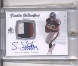 2008 SP Authentic #286 Steve Slaton JSY AU RC - Houston Texans (RC - Rookie Card - Piece of Authentic Jersey - Autographed - Serial #d)(Football Cards)