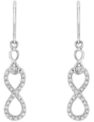 Diamond Double Infinity Dangle Earrings in Sterling Silver (1/5 cttw)