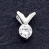 Sterling Silver CZ (Cubic Zirconia) Pendant w/Chain