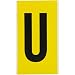 Brady 1570-U,  15 Series Number & Letter Card, 9" Height x 5" Width, Black on Yellow, Legend "U"  (1 per Order)