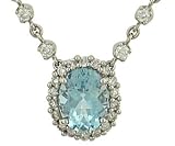 Aquamarine(1.52ct) and Diamond(.57ct) Pendant