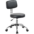 Vinyl Stool with Back (Chrome) By Office Star