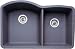 Blanco 511-708 Blancodiamond 1-3/4 Bowl Kitchen Sink, Metallic Gray