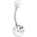 Crystalline Gem DISCO BALL Glitter Belly Ring