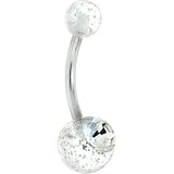 Crystalline Gem DISCO BALL Glitter Belly Ring