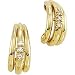 Jewelry : 14k Yellow Gold 3 Stone Diamond Earrings Free Shipping