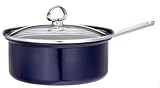 Review Chantal 35-200S BL / Chantal Enamel-On-Steel 3-Quart Saucepan with Tempered Glass Lid, Cobalt Blue