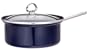 Chantal Enamel-On-Steel 3-Quart Saucepan with Tempered Glass Lid, Cobalt Blue