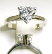 Heart-shaped Cubic Zirconia CZ One Carat Solitaire Ring - Size 7.0