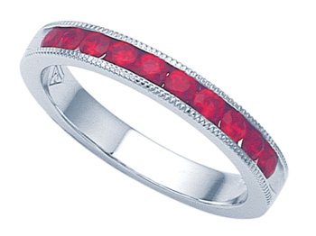 0.60 cts Ruby Band Platinum 18kt White or Yellow Gold FREE GIFT BAG!