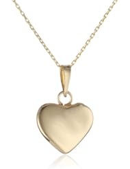 14k Italian Yellow Gold Pendant Necklace, 18"