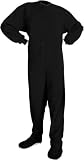 Big Feet Pajama Co. Black (203) Micro-polar Fleece Adult Footed Pajamas with Drop Seat