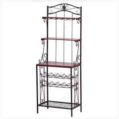 Wood Metal Wine Rack Shelf - Style 34775