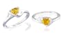 Trillion Cut Citrine Ring Sterling Silver