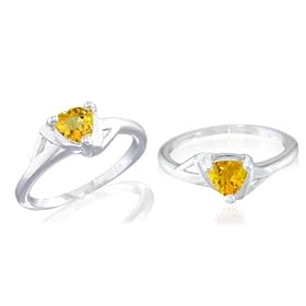 Buy Trillion Cut Citrine Ring Sterling Silver by Peora