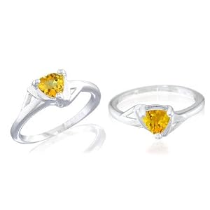 Buy Trillion Cut Citrine Ring Sterling Silver by Peora