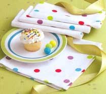 Set of 4 Polka Dot Napkins
