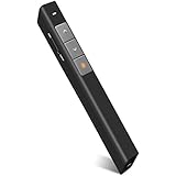 DinoFire Wireless Presenter, RF 2.4GHz PowerPoint Clicker Presentation Remote (Black)