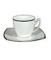 Platinum Classique Espresso Cups and Saucers - Set of 6