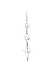 14K White Gold Diamond Three-Stone Pendant - 0.51 Ct. -- LIFETIME WARRANTY