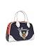 Billionaire Navy Blue Embroidered Logo Bowling-style Handbag