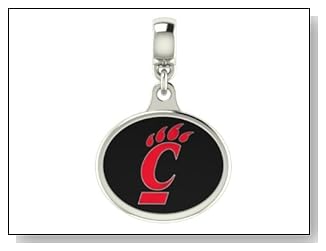 Cincinnati Bearcats Collegiate Drop Charm Fits Most Pandora Style Bracelets Including Pandora Chamilia Zable Troll and More. High Quality Bead in Stock for Fast Shipping.