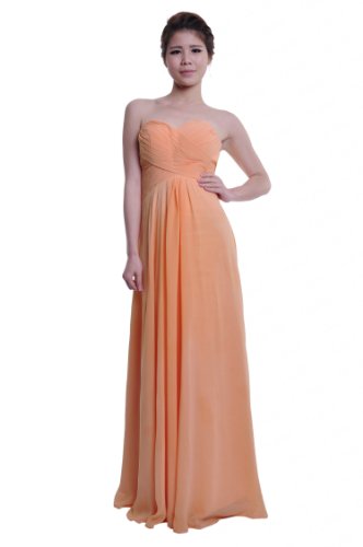 Moonar Chiffon Sweetheart A Line Prom Formal Gown Party Bridesmaid Wedding Dress