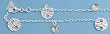 Sterling Silver Italian Ankletwith Clear Crystals - 10'' in Length