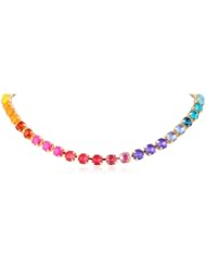 Kensie "Fascination Street" Gold-Plated Rhinestone Flex Necklace, 18"