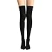 Long Cotton Stockings,Morecome Women Thigh High Over The Knee Socks (Black)
