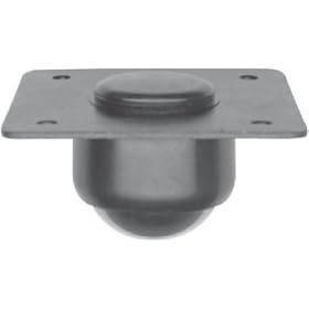 Ball Caster, Style C - Square Plate, Ball Size=1", Load Capacity=150 lbs. (1 Each)