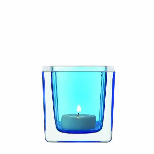 LEONARDO 086537 - Set/2 Tischlichter Cube 8 cm blau Preisvergleich